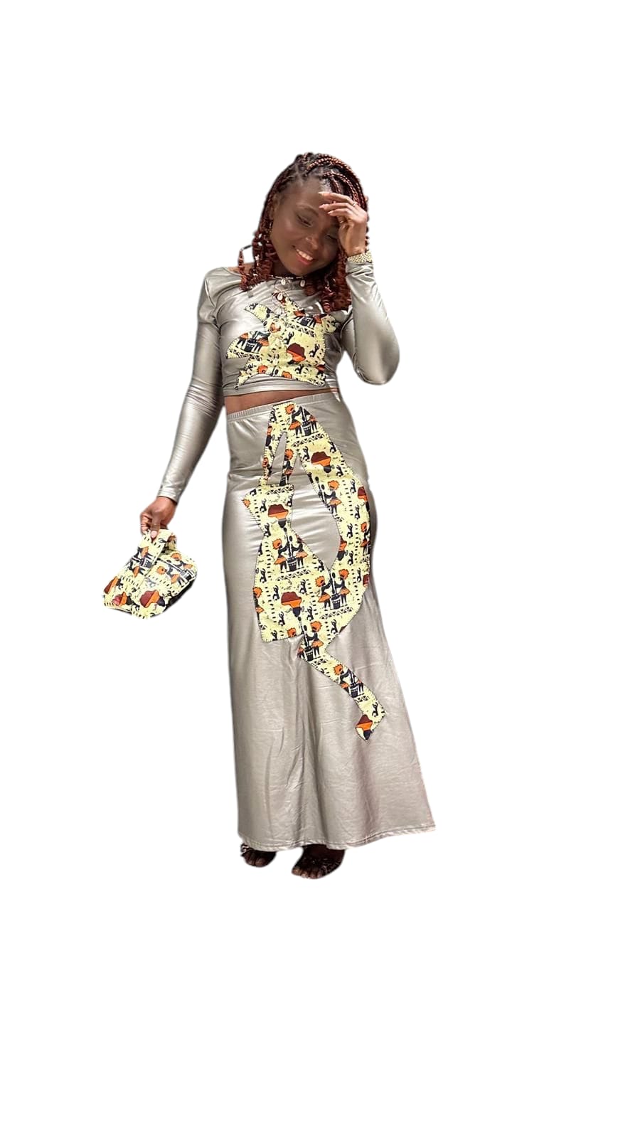 Ensemble jupe et haut en simili cuir