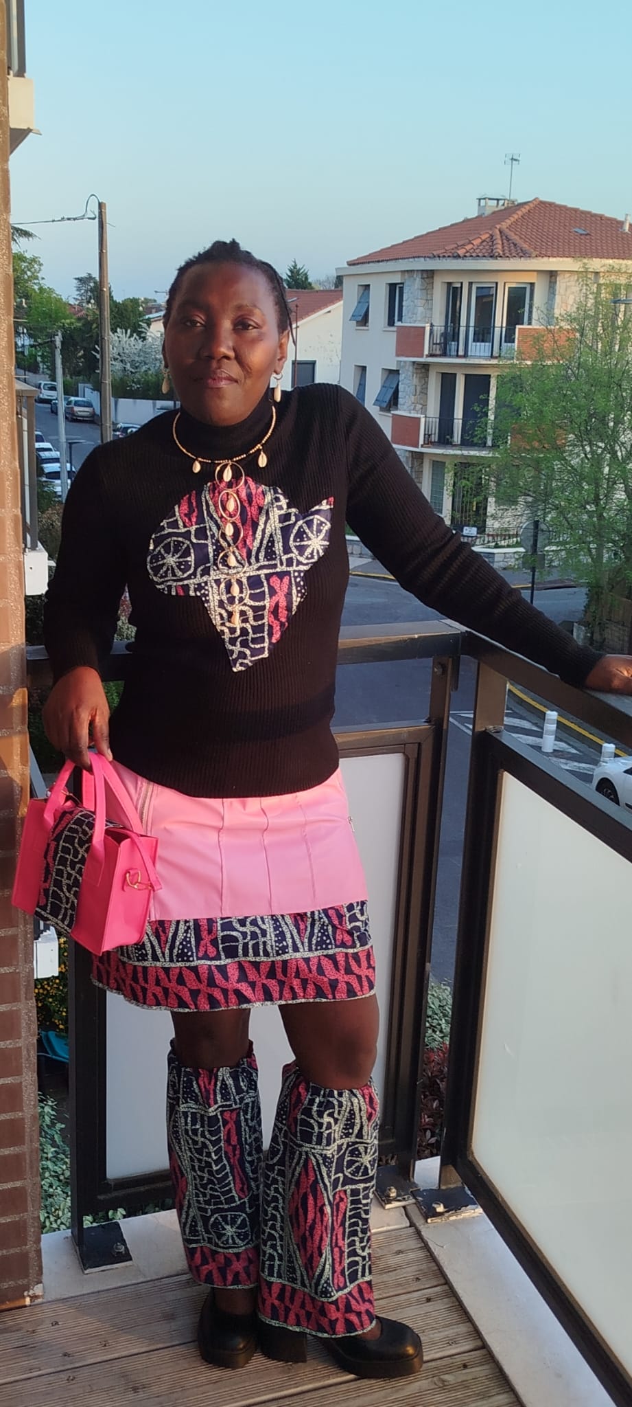 Jupe rose similicuir